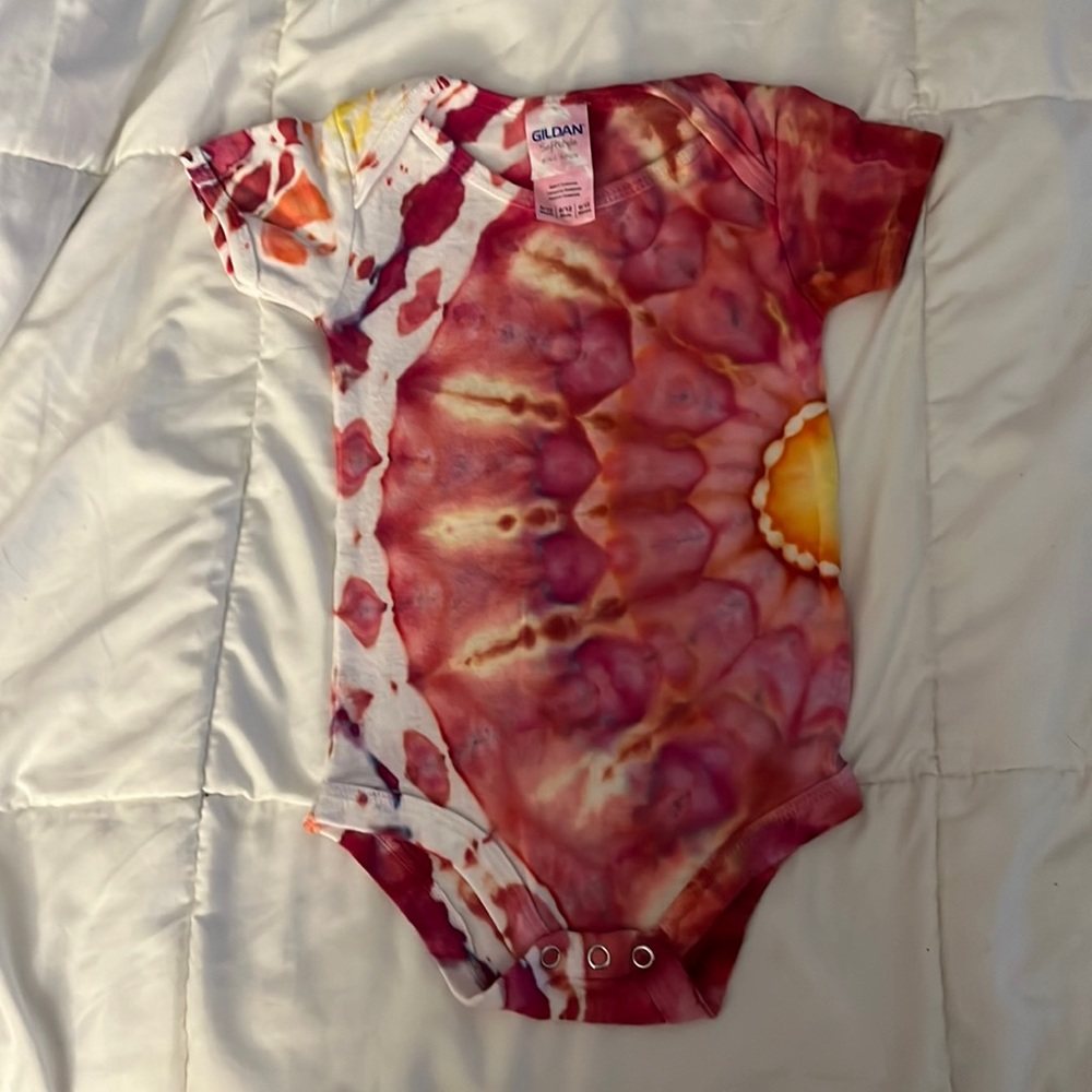Tie dyed side bloom onesie